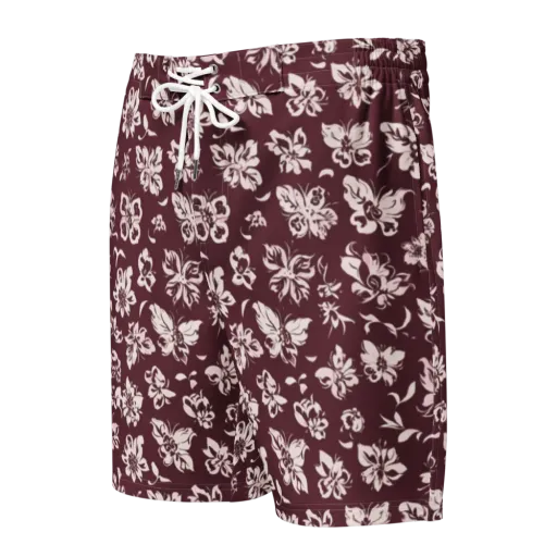 Claret Garden on a Men's Board Shorts
