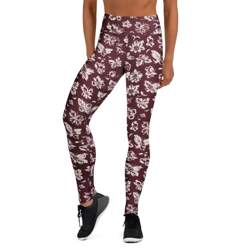 Claret Garden on a Yoga Leggings
