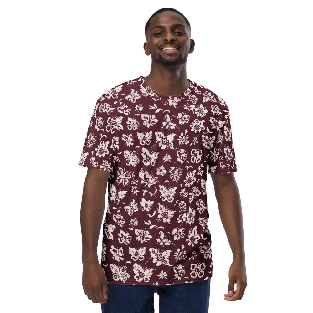 Claret Garden on Men's Crew Neck T-Shirt — Front