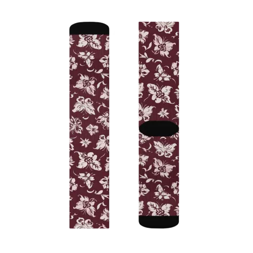 Claret Garden on a Socks