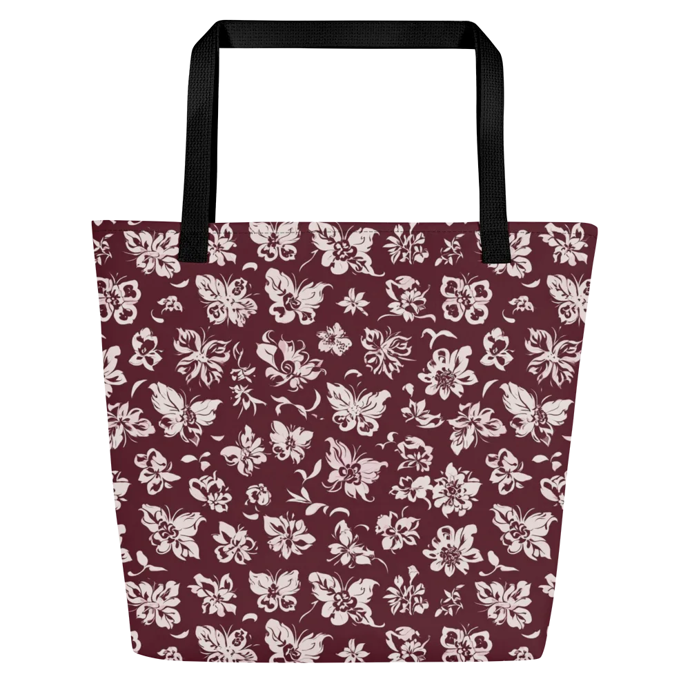 Claret Garden on Large Tote Bag W/ Pocket — Front