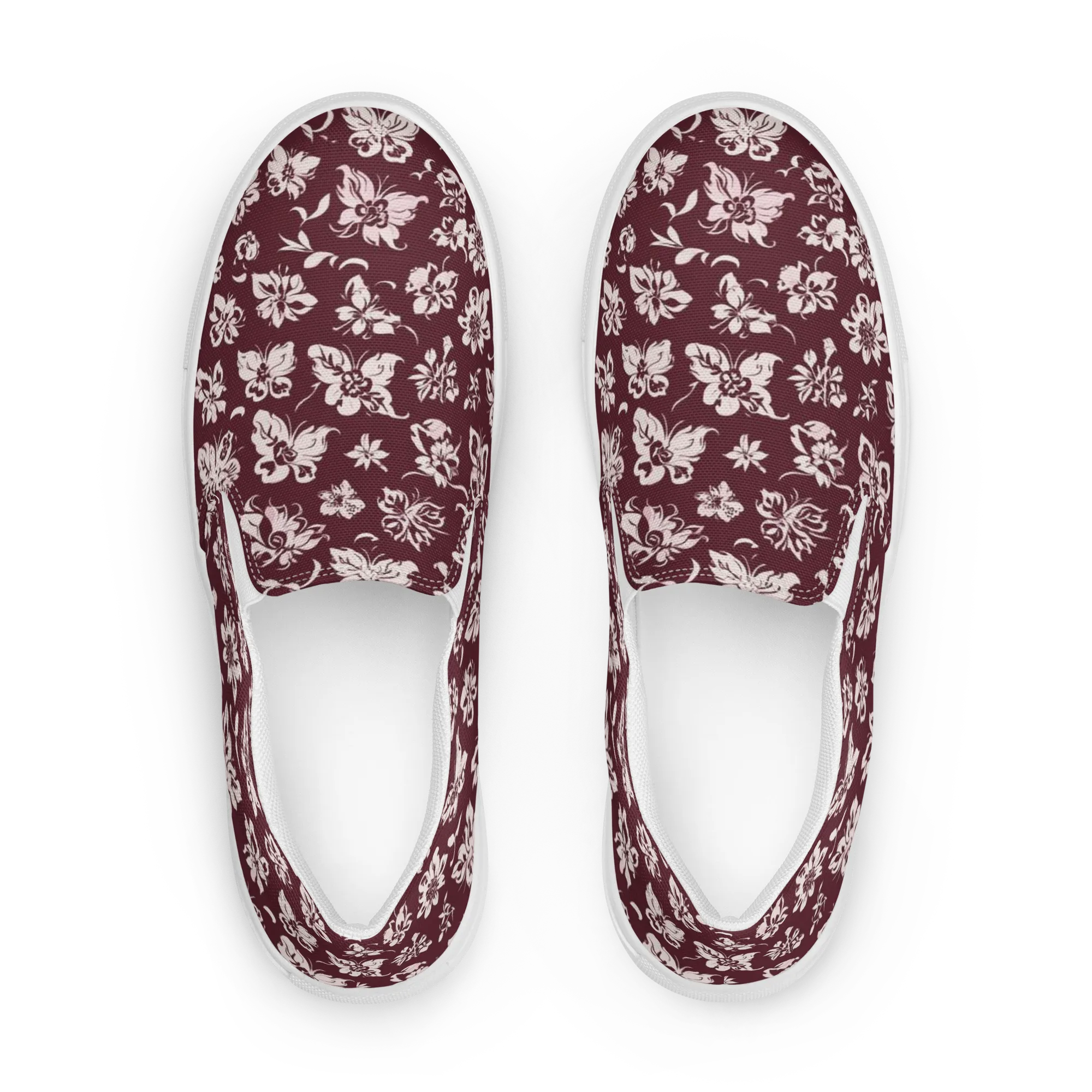 Claret Garden on Women's Slip-On Canvas Shoes — Front
