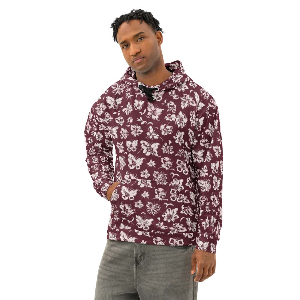 Claret Garden on Cotton Hoodie — Left Front
