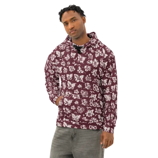 Claret Garden on a Cotton Hoodie