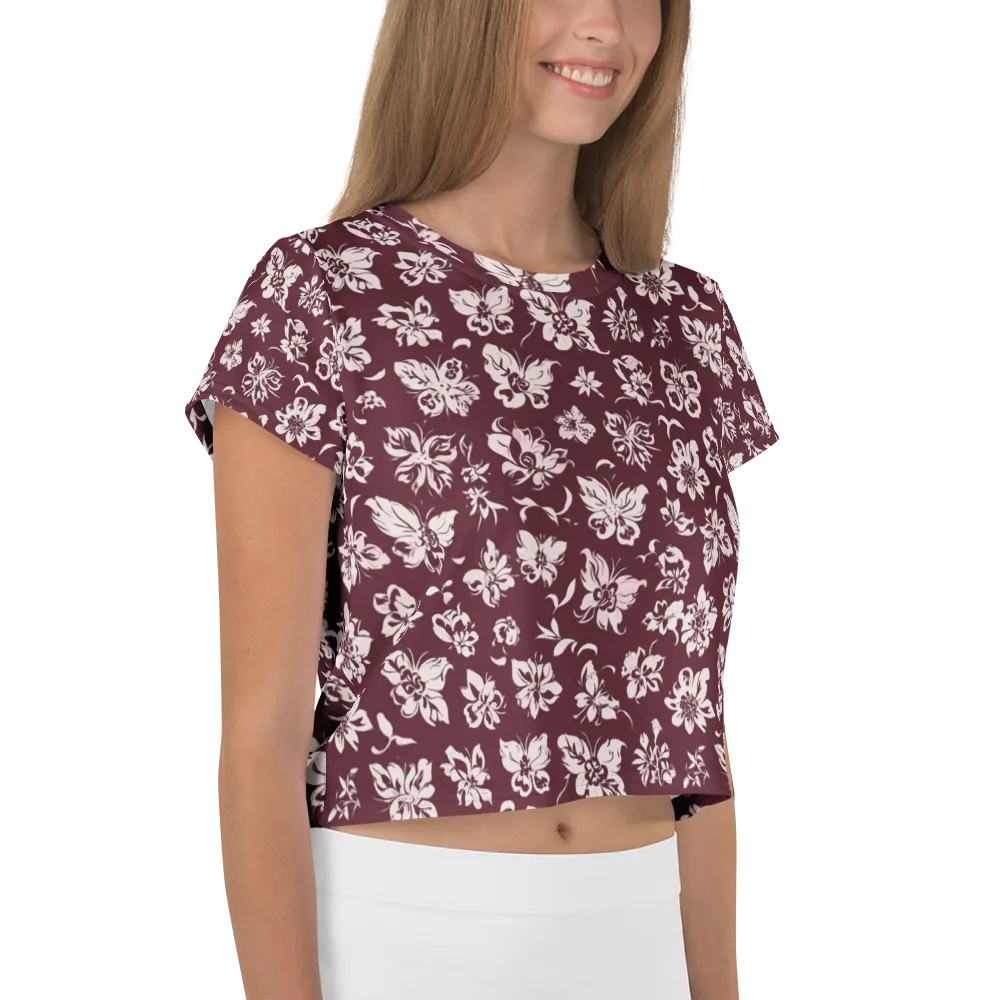 Claret Garden on Crop Tee — Right