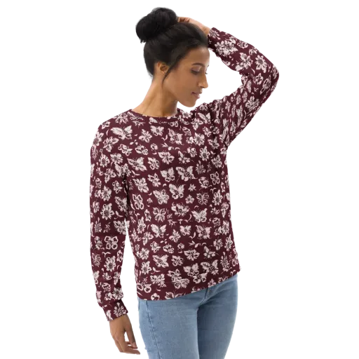Claret Garden on a Sweatshirt