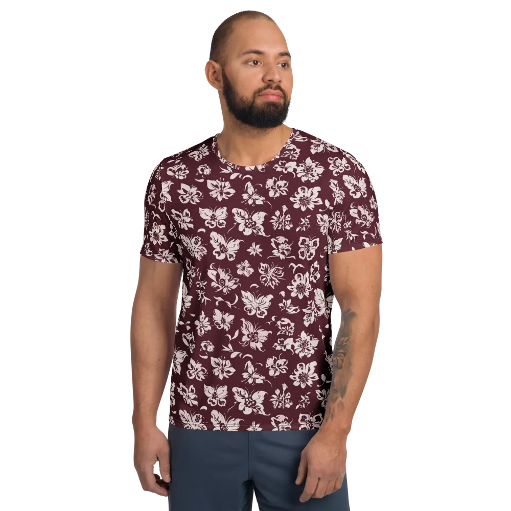 Claret Garden on Men's Athletic T-Shirt — Front
