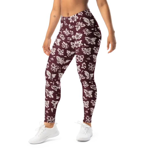 Claret Garden on a Leggings