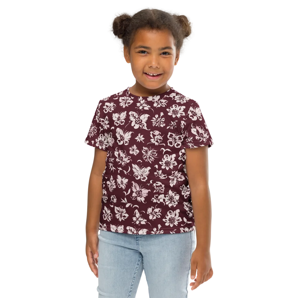 Claret Garden on Kids Crew Neck T-Shirt — Front