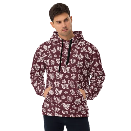 Claret Garden on a Hoodie