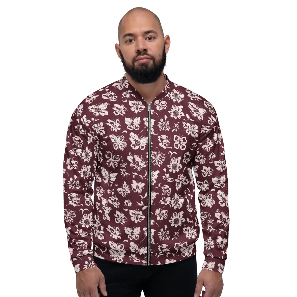 Claret Garden on Bomber Jacket — Front