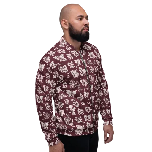 Claret Garden on a Bomber Jacket