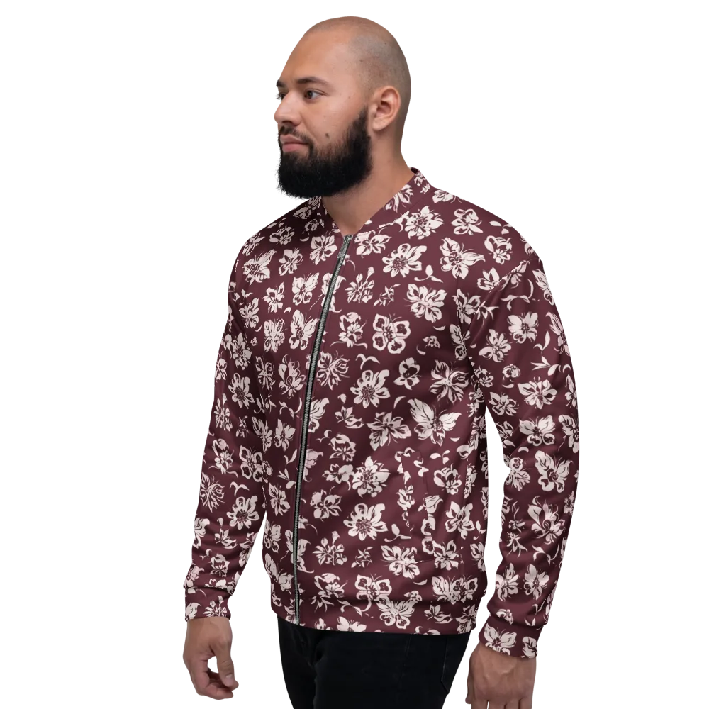 Claret Garden on Bomber Jacket — Left