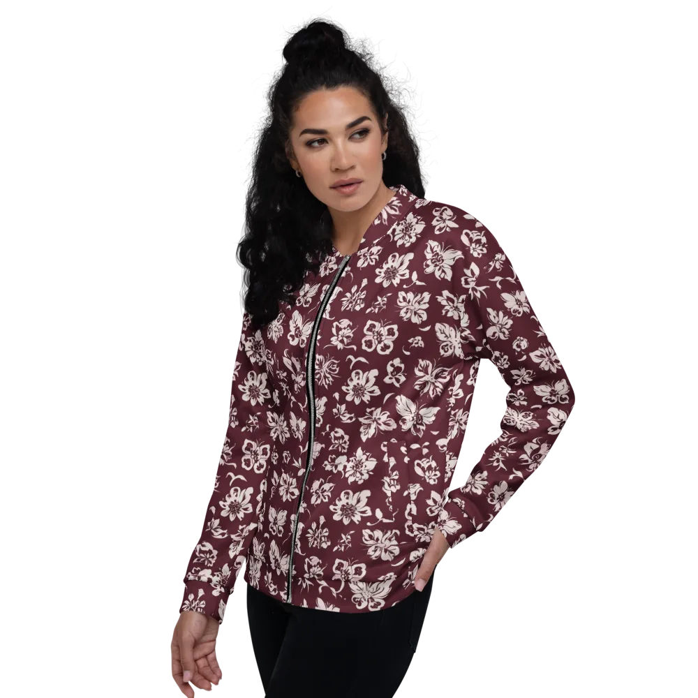 Claret Garden on Bomber Jacket — Left