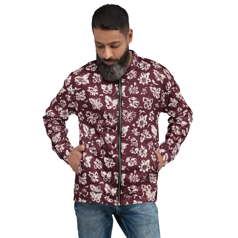Claret Garden on Bomber Jacket — Front
