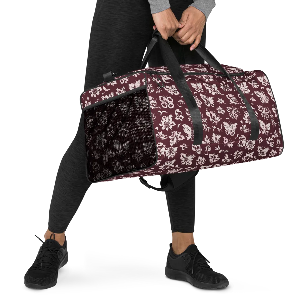 Claret Garden on Duffle Bag — Right Front