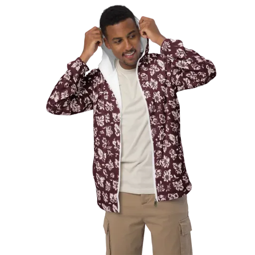 Claret Garden on a Men's Windbreaker