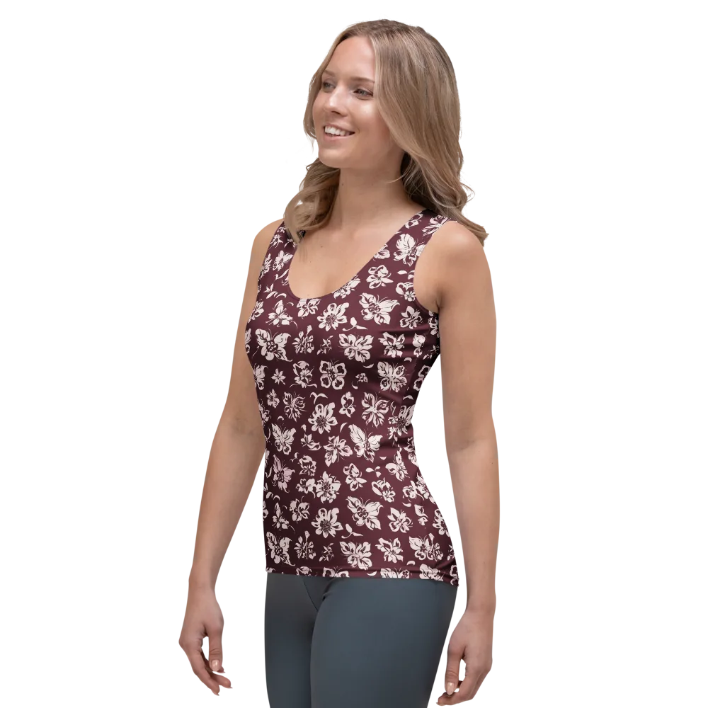 Claret Garden on Women's Tank Top — Left Front