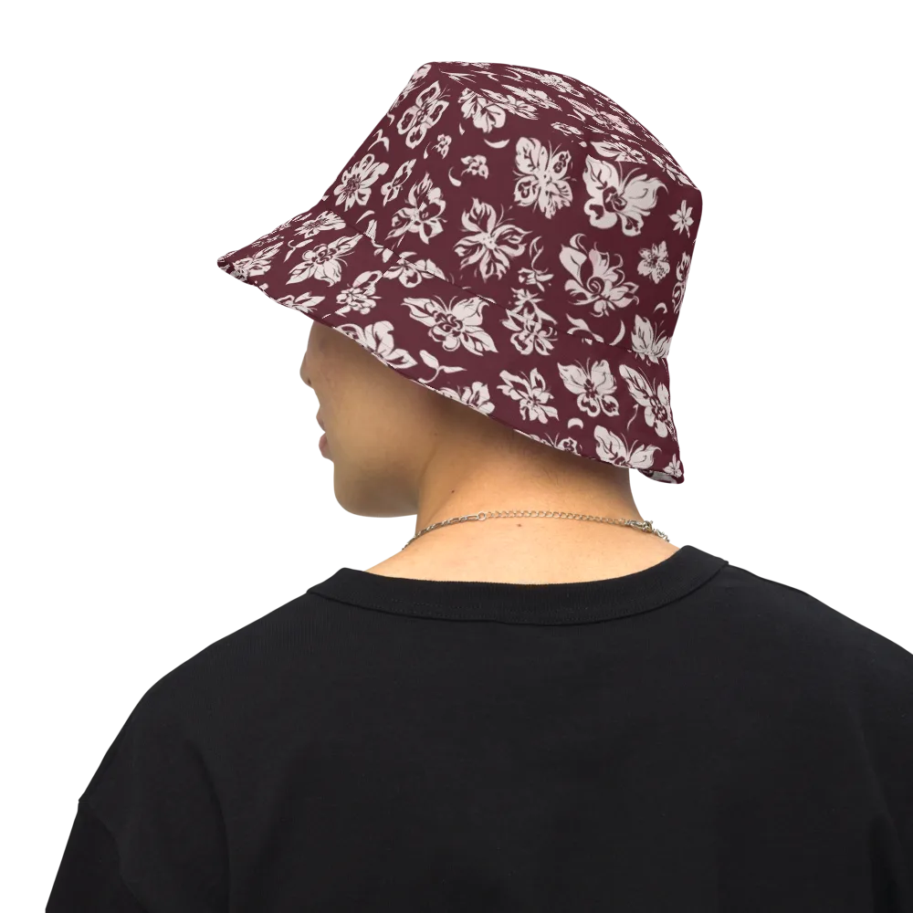 Claret Garden on Reversible Bucket Hat — Back Inside