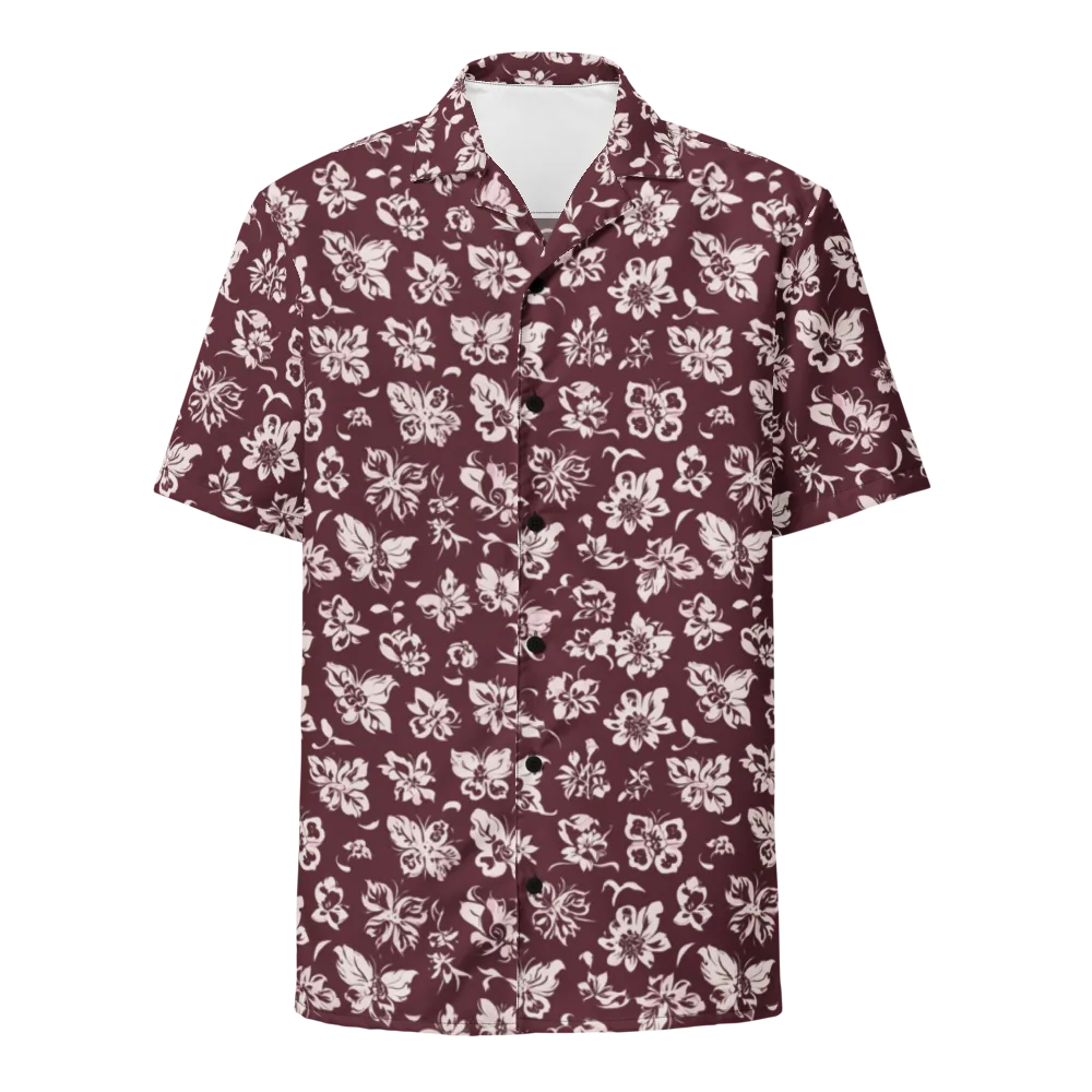 Claret Garden on Button Shirt — Front