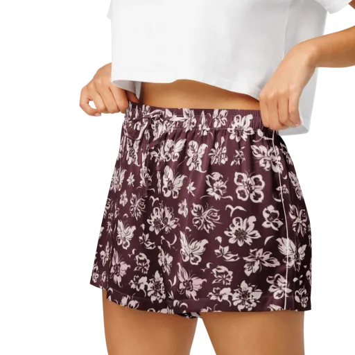 Claret Garden on a Women's Pajama Shorts