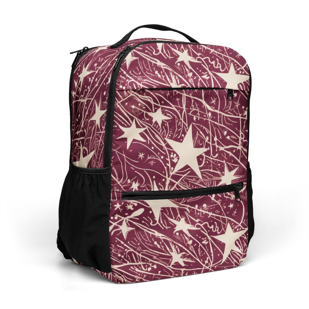 Burgundy Starfall on Utility Backpack — Right Front