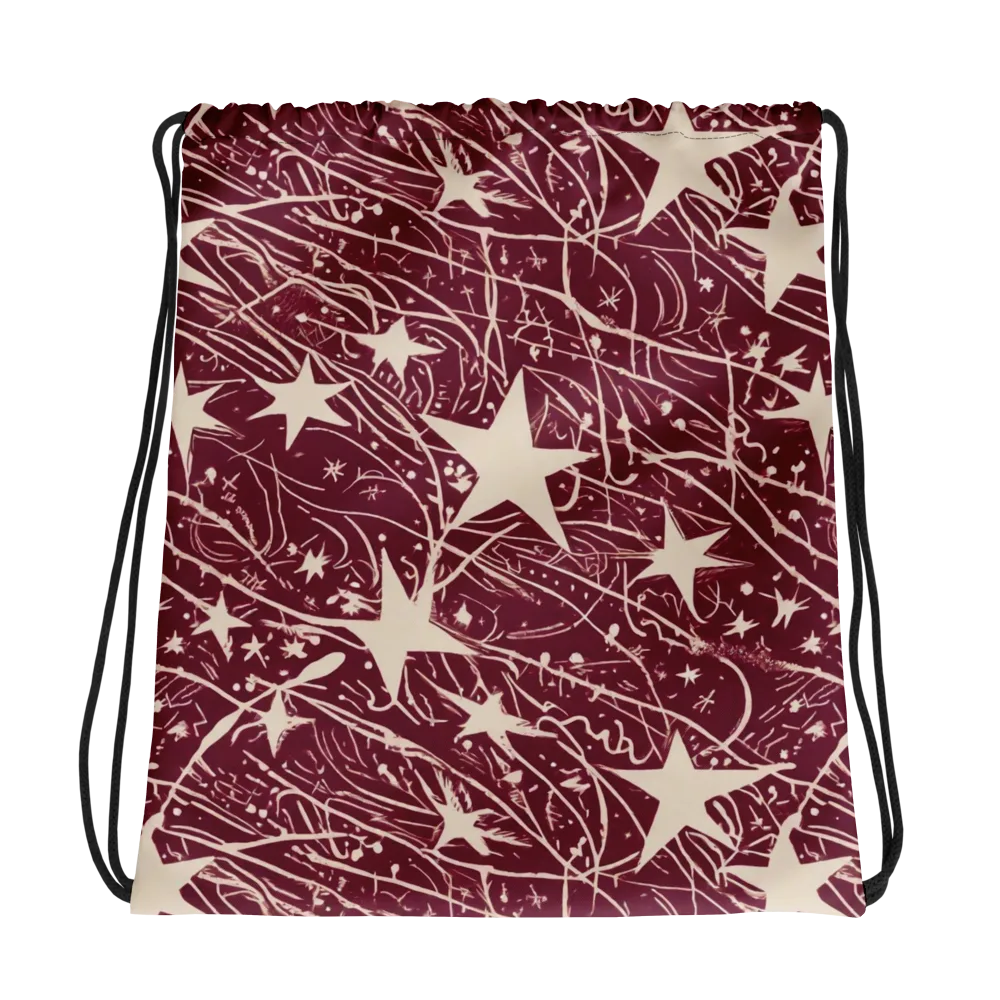 Burgundy Starfall on Drawstring Bag — Photo