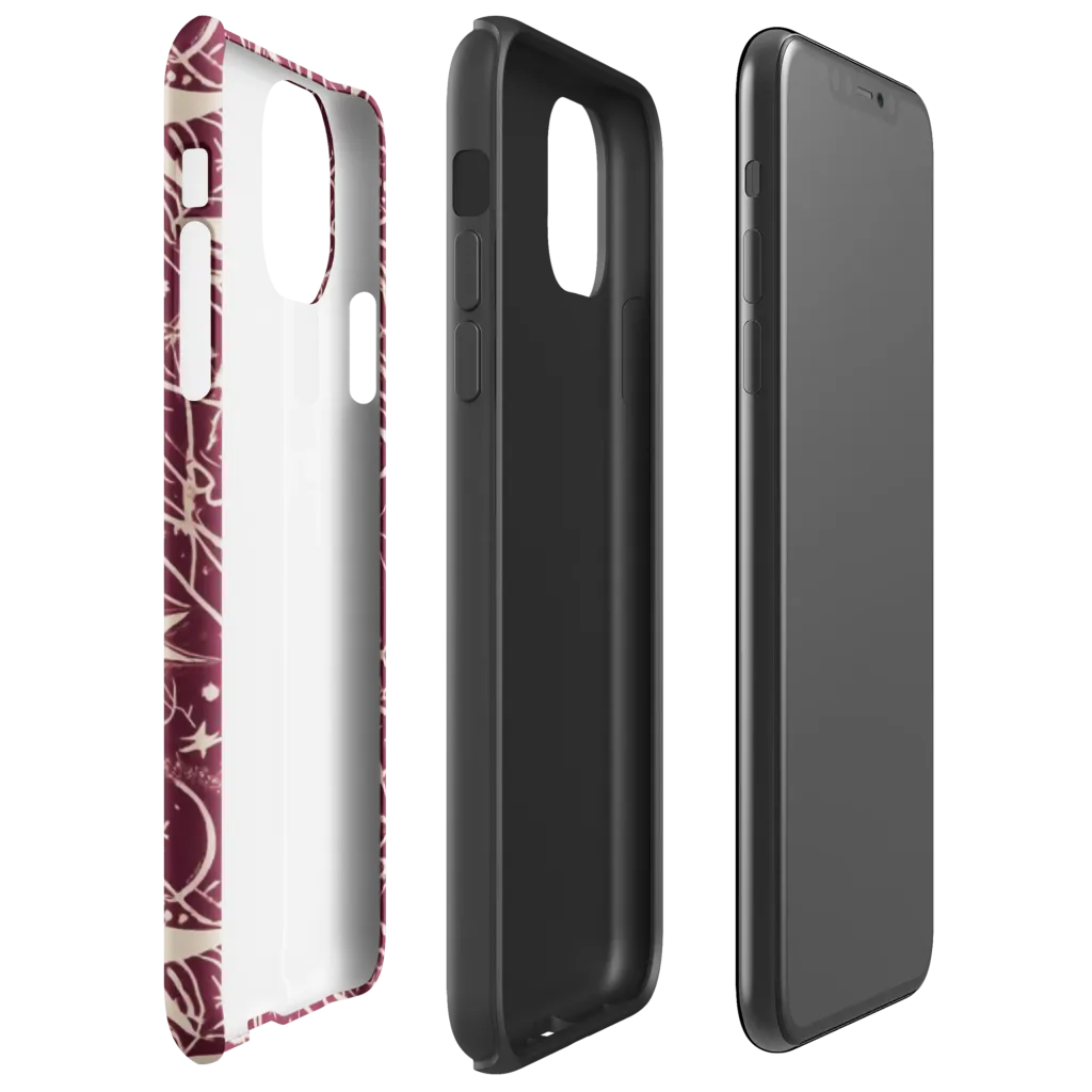 Burgundy Starfall on Tough Case for iPhone® — Right
