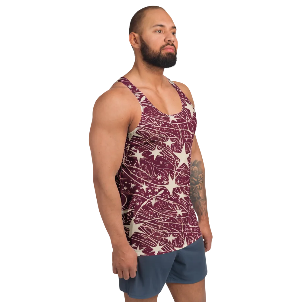 Burgundy Starfall on Men's Tank Top — Right Front