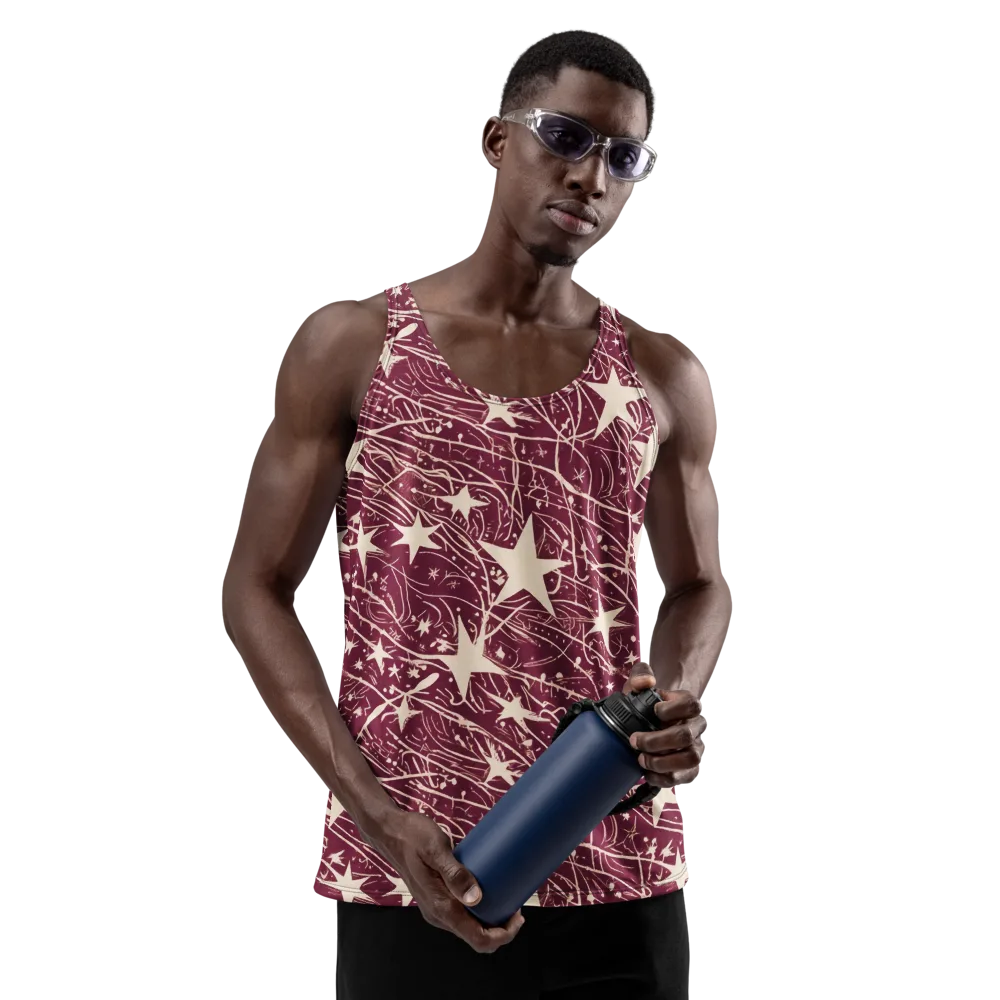 Burgundy Starfall on Men's Tank Top — Front