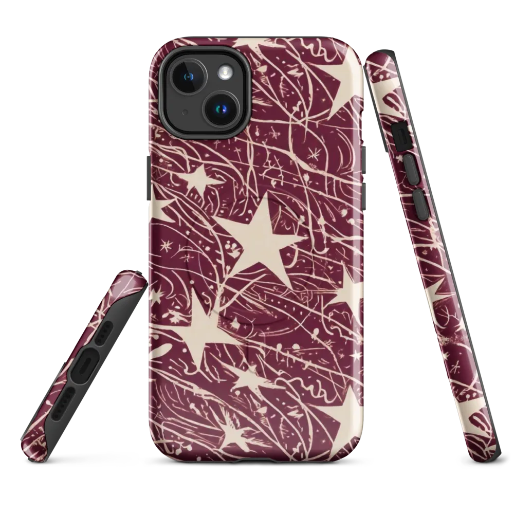 Burgundy Starfall on MagSafe Tough Case for iPhone® — Front