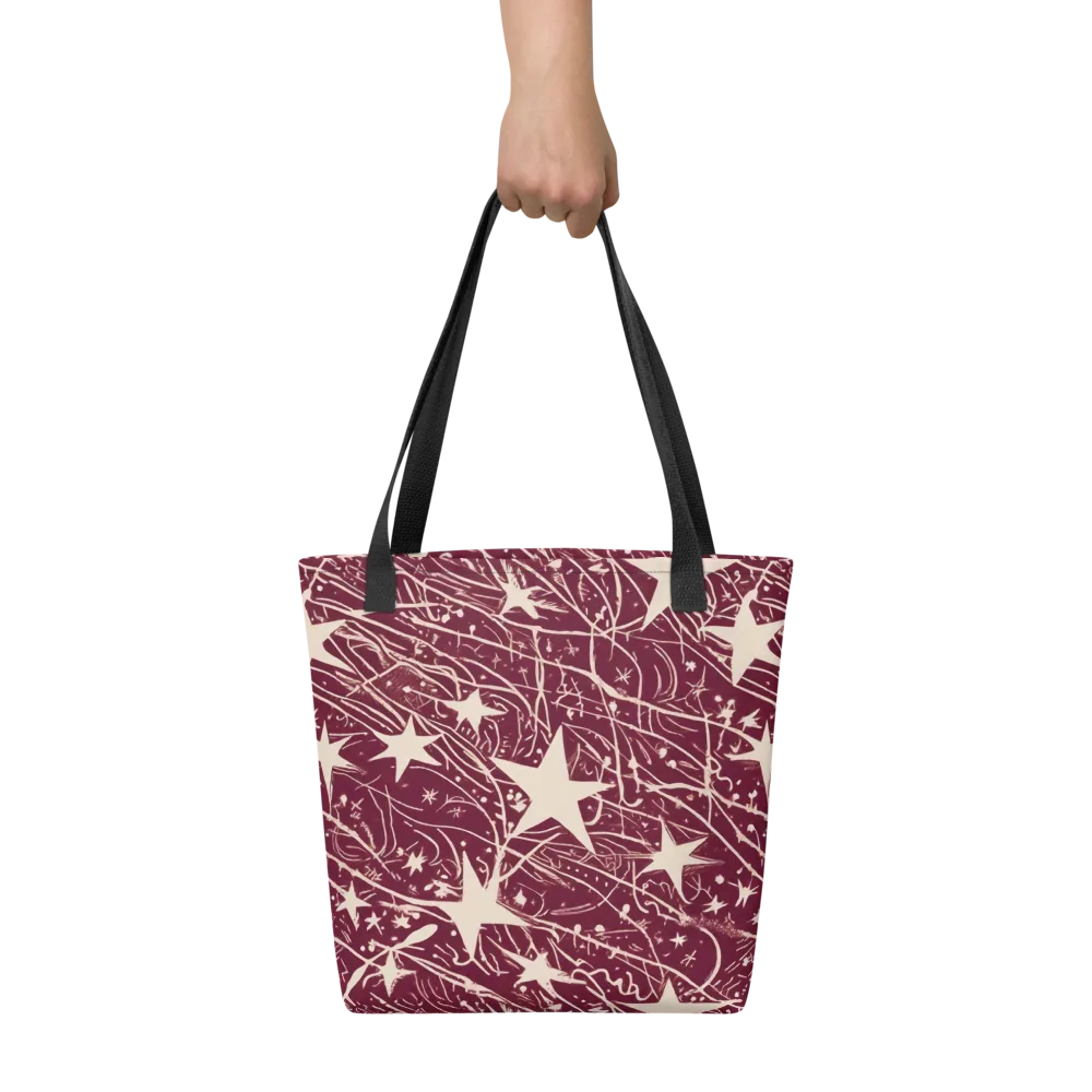 Burgundy Starfall on Tote Bag — Front
