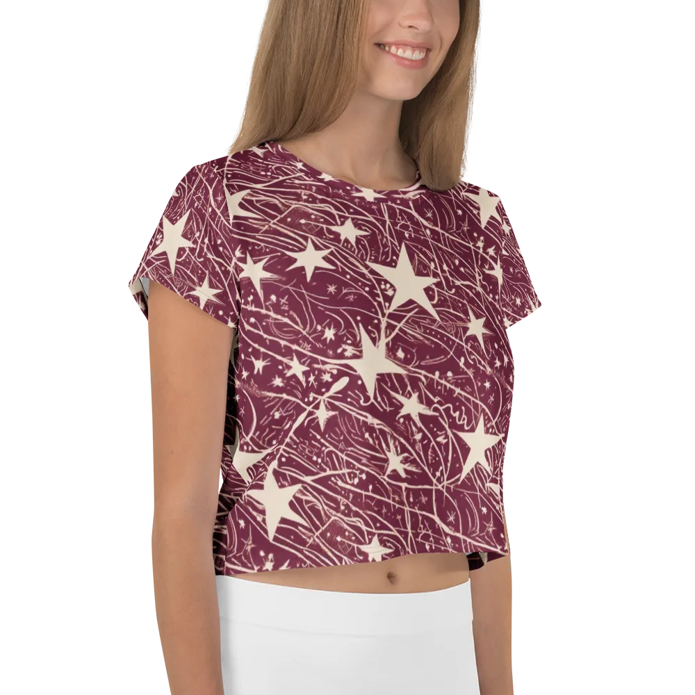 Burgundy Starfall on Crop Tee — Right