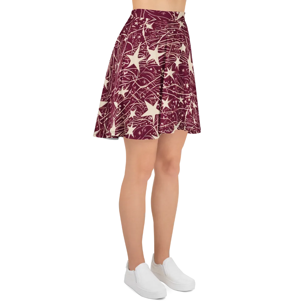 Burgundy Starfall on Skater Skirt — Right