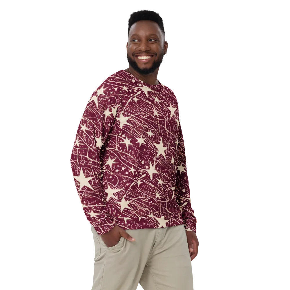 Burgundy Starfall on Sweatshirt — Front