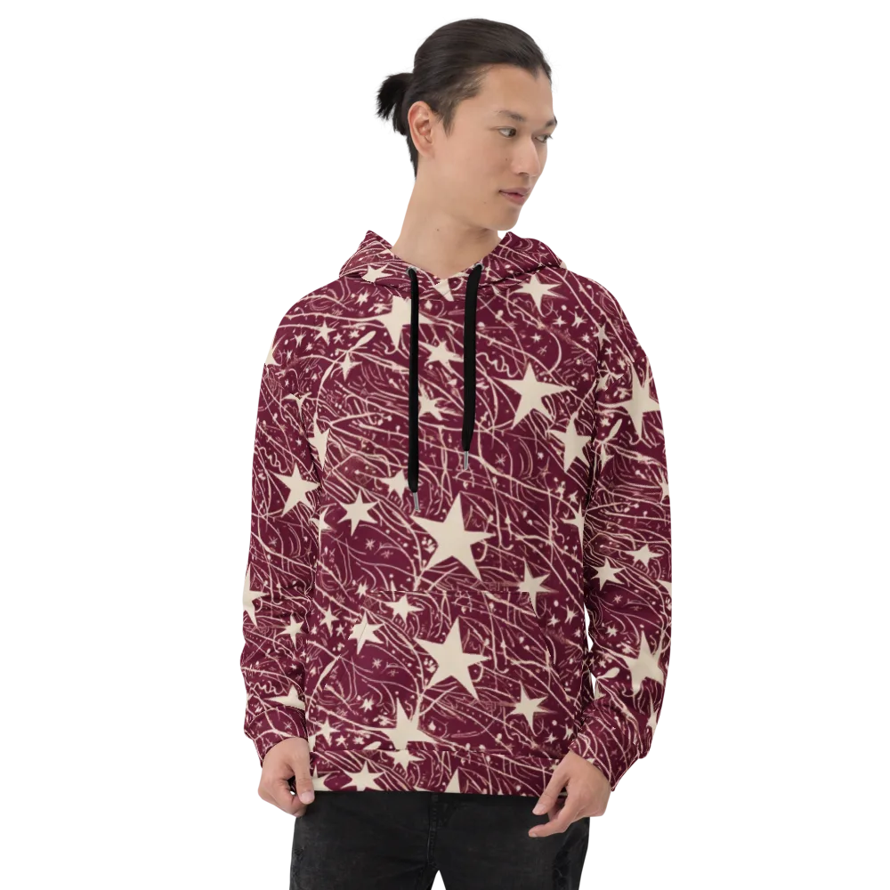 Burgundy Starfall on Hoodie — Front