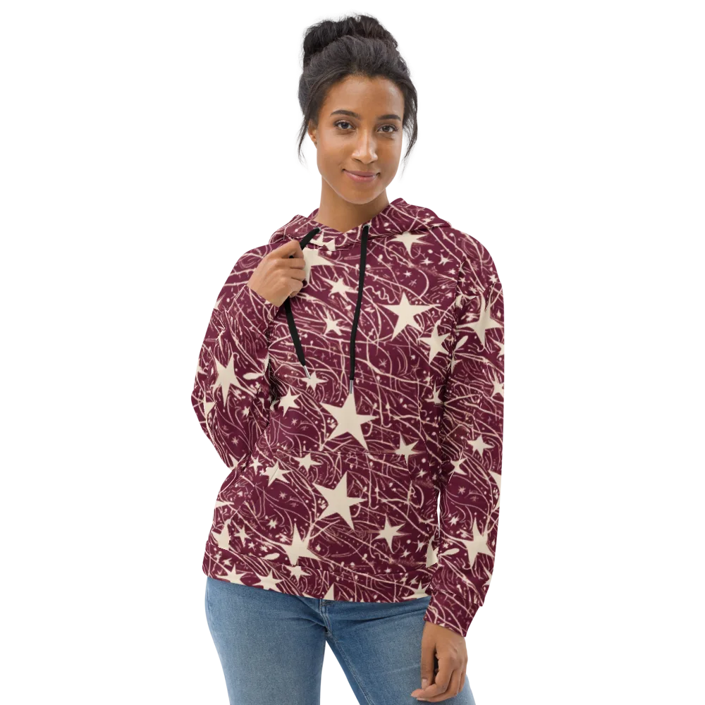 Burgundy Starfall on Hoodie — Front
