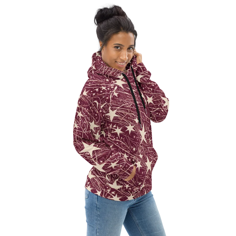 Burgundy Starfall on Hoodie — Right