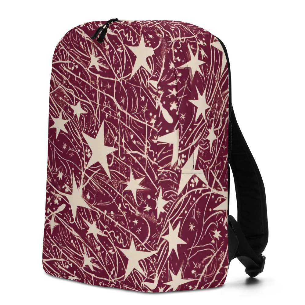 Burgundy Starfall on Minimalist Backpack — Left