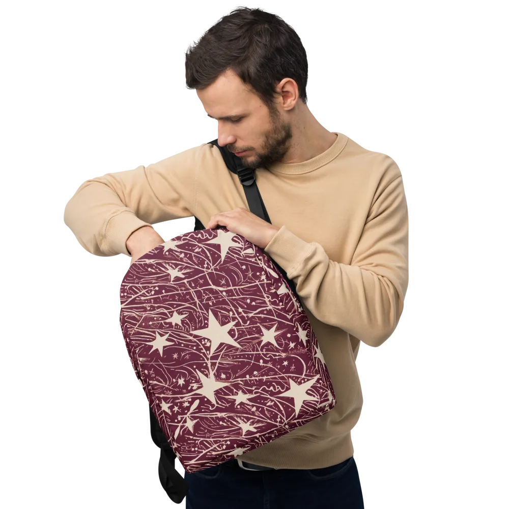 Burgundy Starfall on Minimalist Backpack — Front