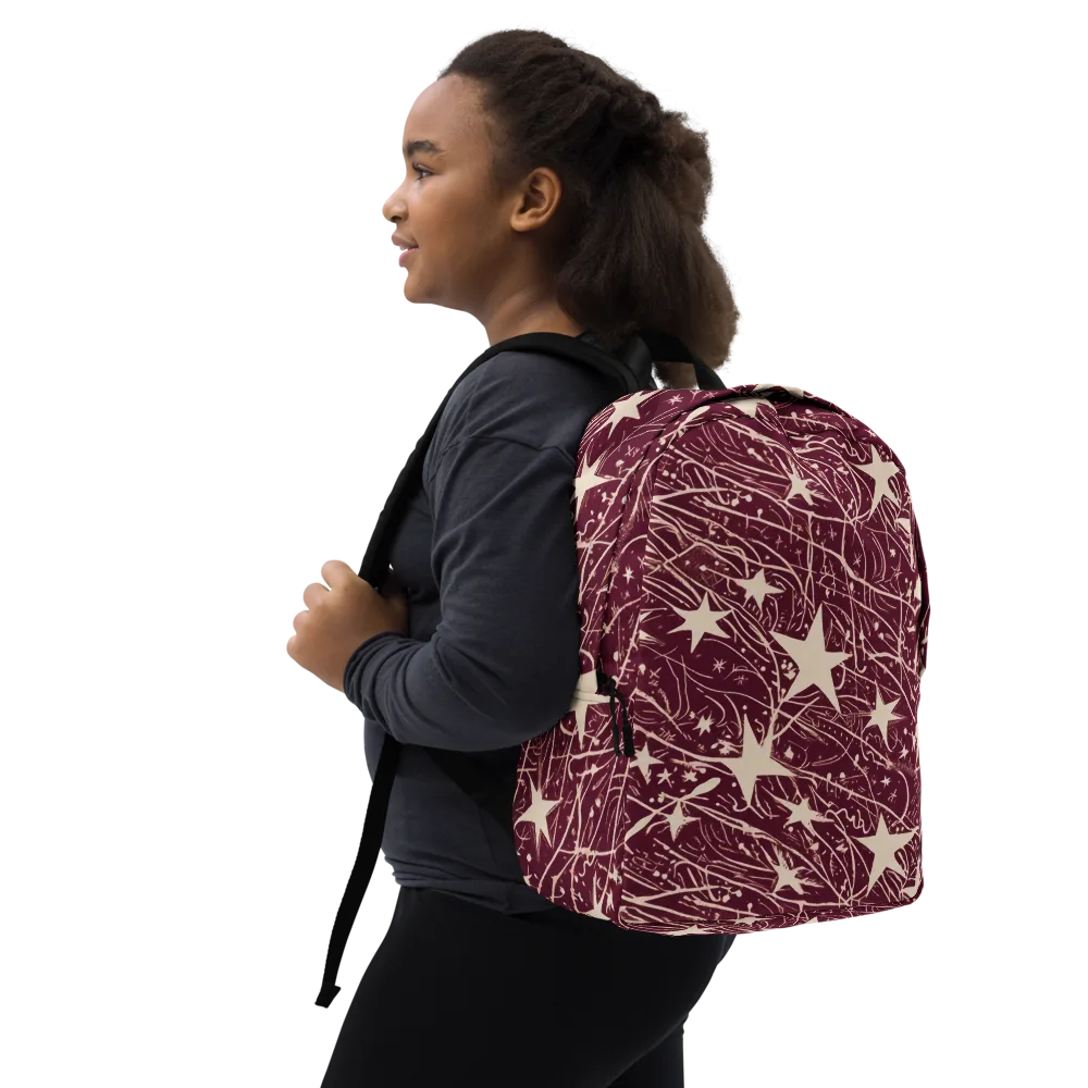 Burgundy Starfall on Minimalist Backpack — Right Front