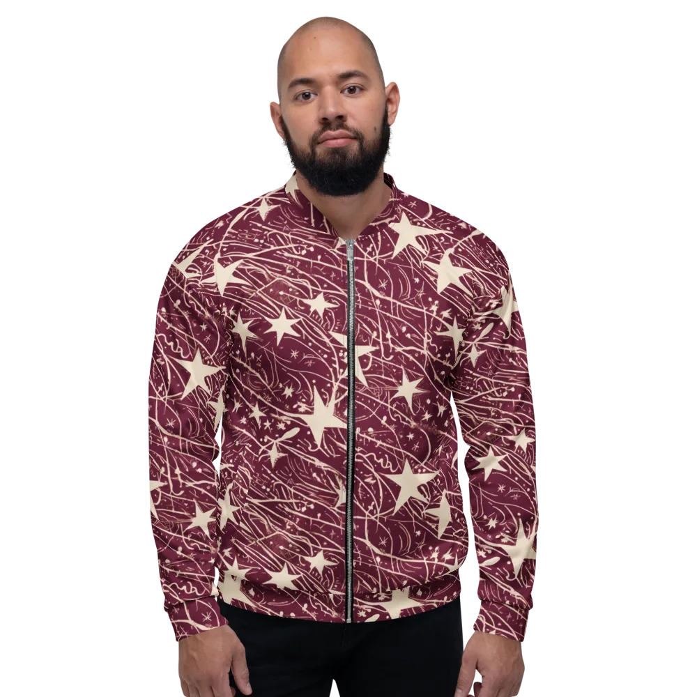 Burgundy Starfall on Bomber Jacket — Front