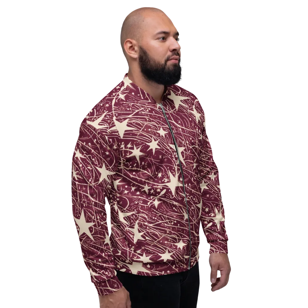 Burgundy Starfall on Bomber Jacket — Right
