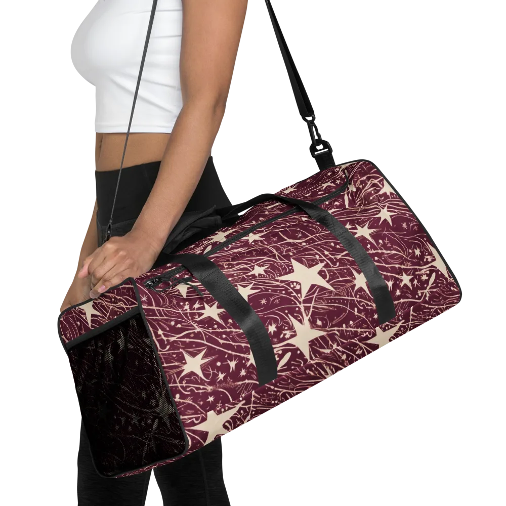 Burgundy Starfall on Duffle Bag — Front