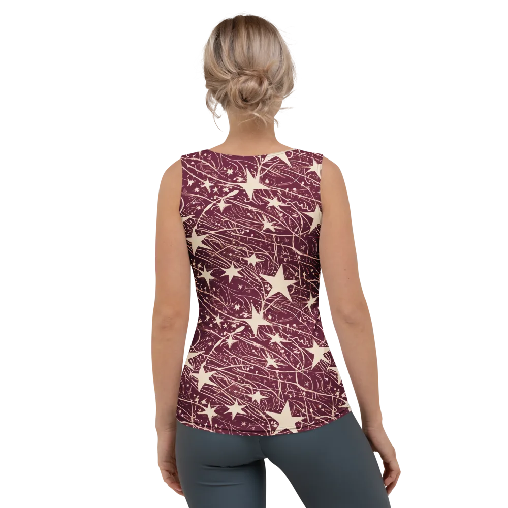 Burgundy Starfall on Women's Tank Top — Back
