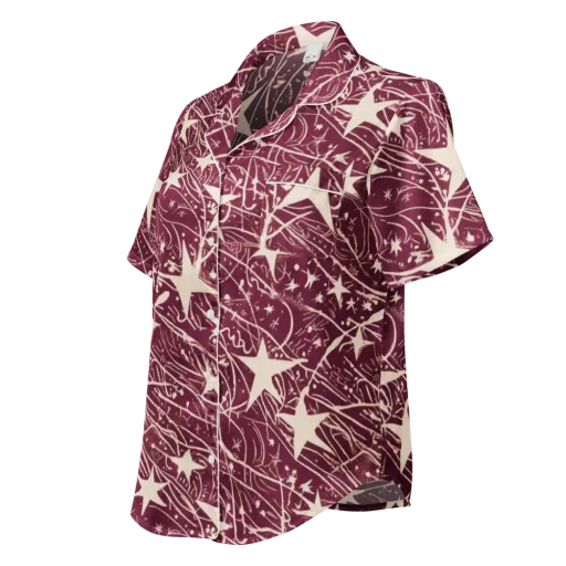 Burgundy Starfall on a Women's Short Sleeve Pajama Top