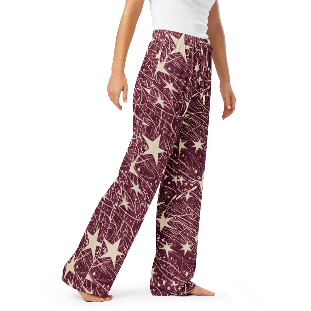 Burgundy Starfall on Women's Pajama Pants — Right Front