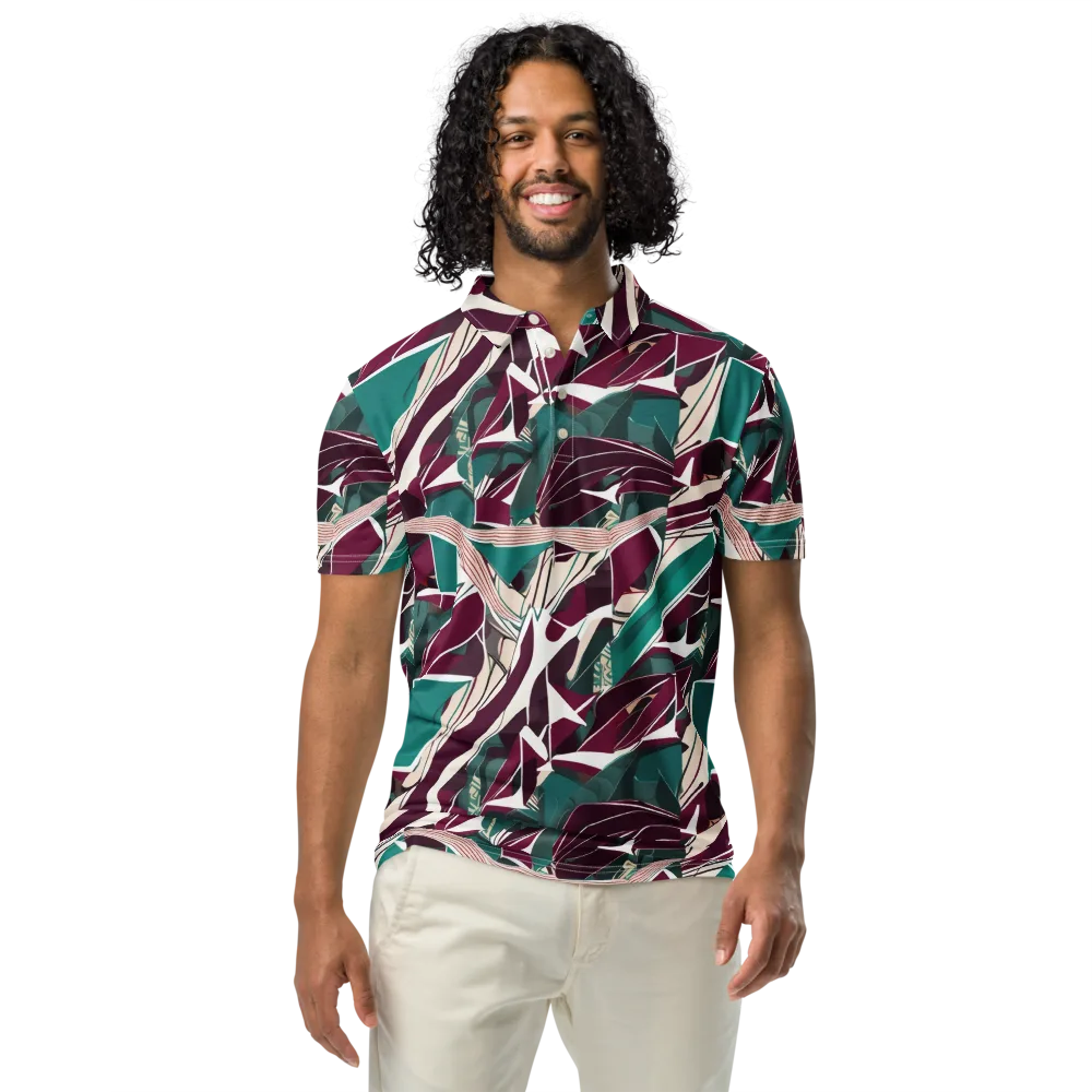Maroon Momentum on Men's Slim Fit Polo Shirt — Front