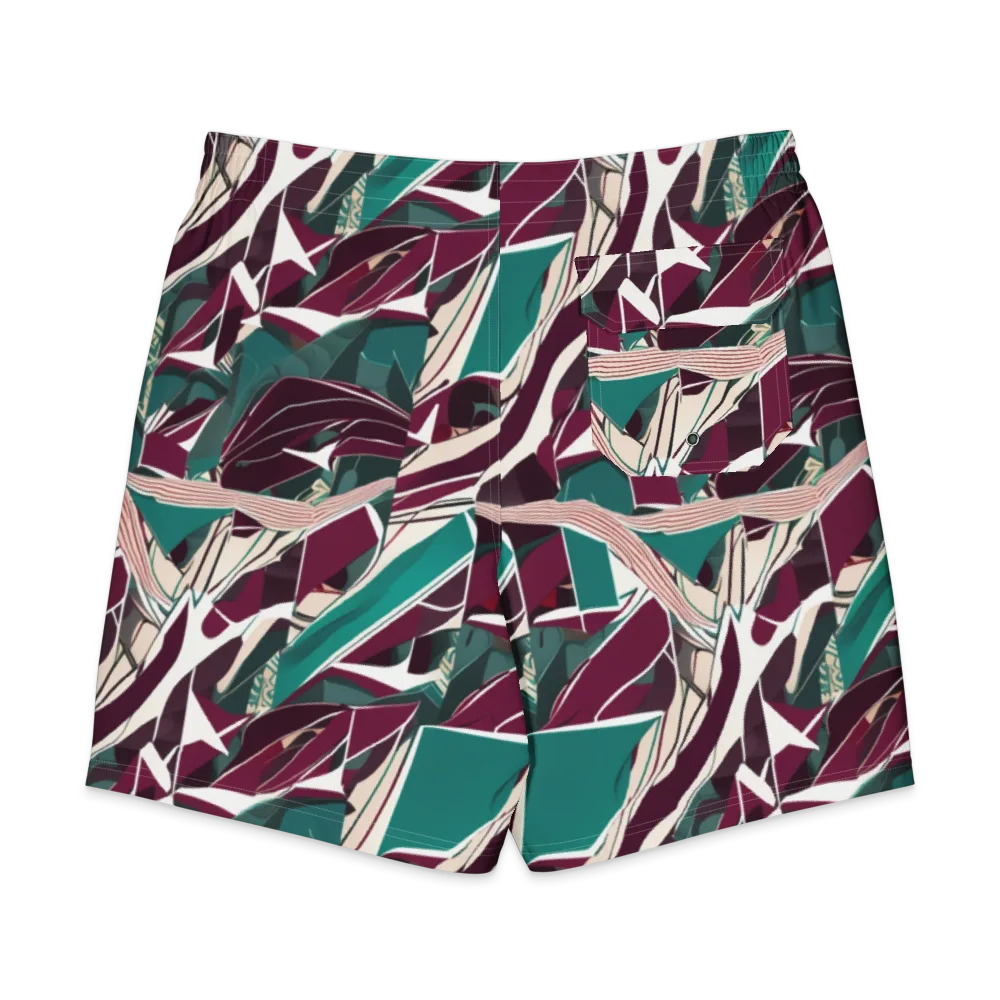Maroon Momentum on Men's Board Shorts — Back