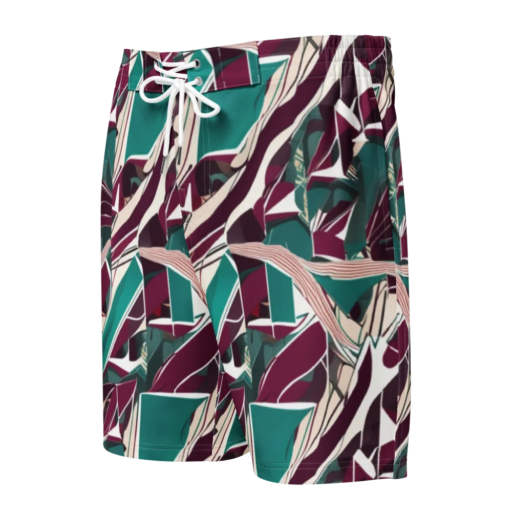 Maroon Momentum on Men's Board Shorts — Front